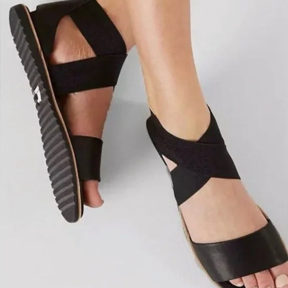 Sorel Ella Women's Black Strappy Sandals size 9.5